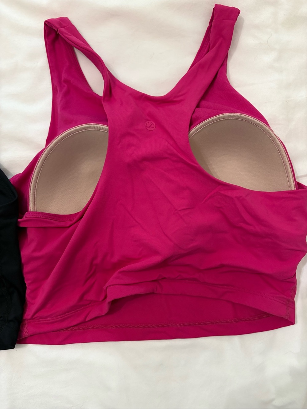 CRZ YOGA Racerback Sports Crop - Black & Fuchsia - Picture 2 of 3